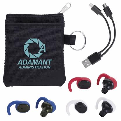 Show details for TWS Earbuds with Mesh Pouch Picture of TWS Earbuds with Mesh Pouch
