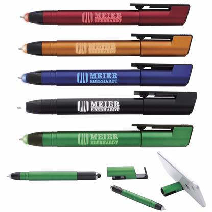 Picture of Colorful Light Up Pen with Stylus and Phone Holder