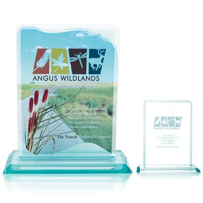 Show details for Clipped Jade Crystal Award Picture of Clipped Jade Crystal Award