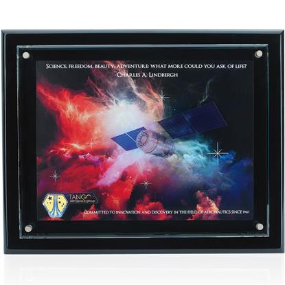 Show details for Floating Glass Plaque Picture of Floating Glass Plaque