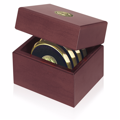 Picture of Four Coasters with Solid Cherry Chest