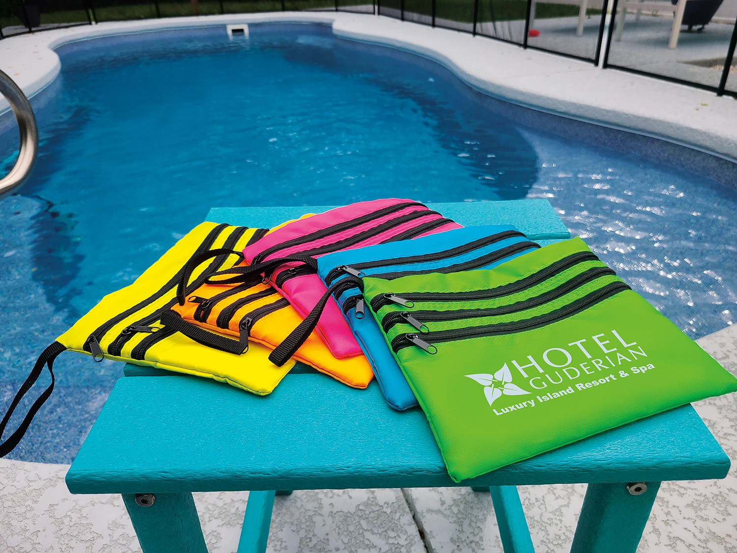 Neon Multi Zipper Pouch Koozie Group