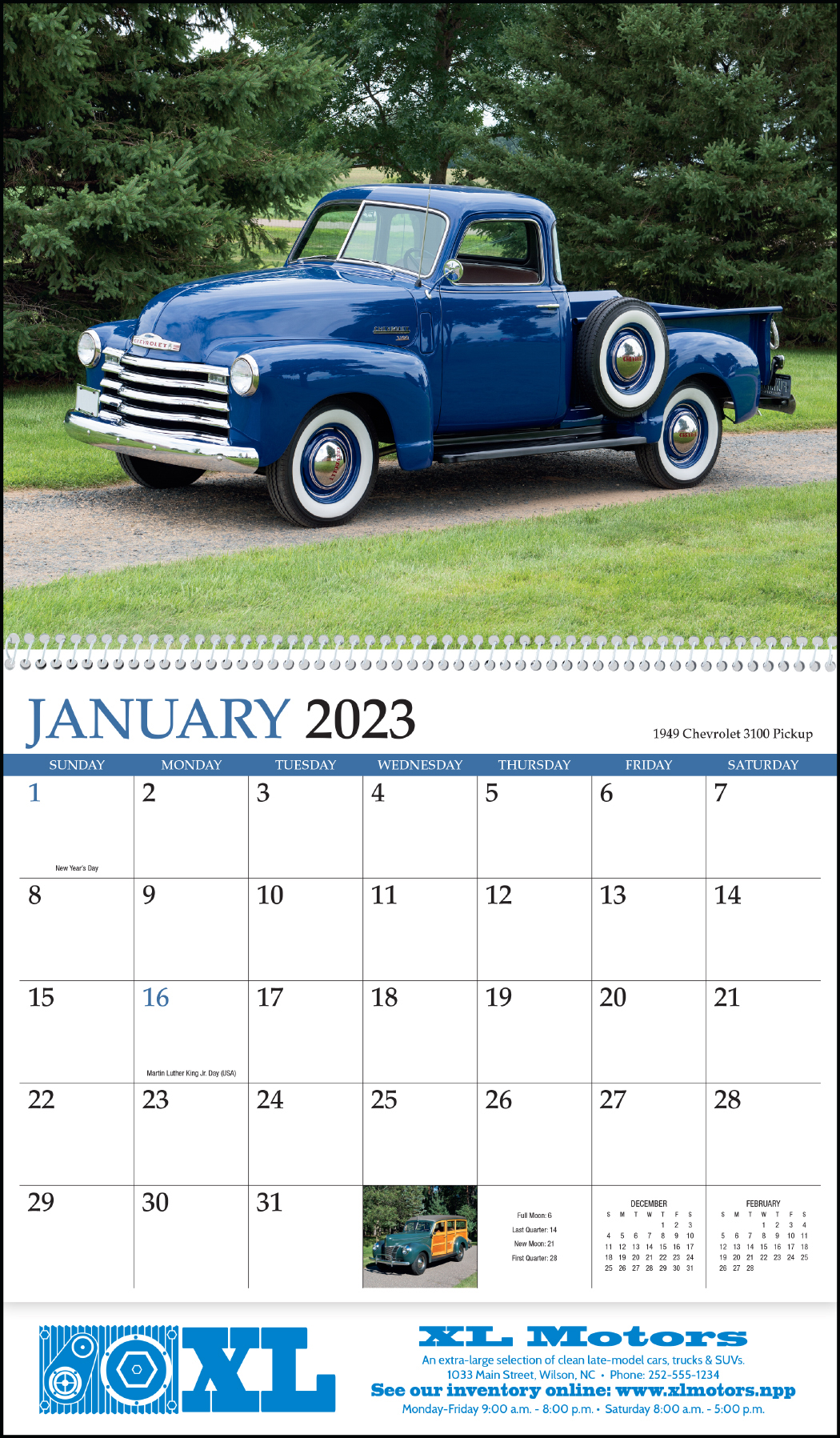 Classic Trucks Appointment Calendar - Spiral | Koozie Group