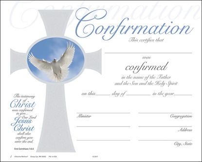 Confirmation Foil Certificate