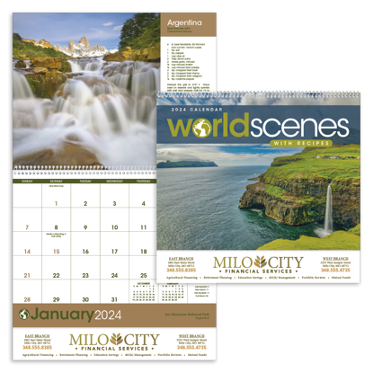 World Scenes with Recipe calendar combined ad image