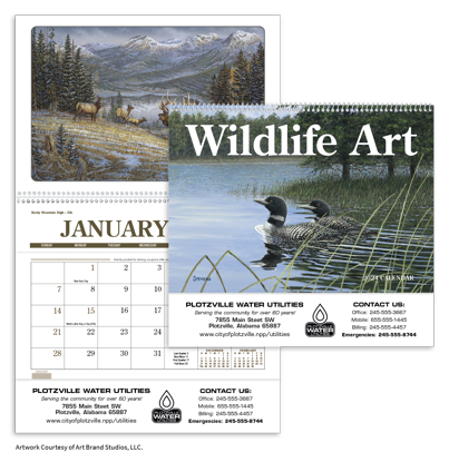 Wildlife Art Pocket calendar combined ad image