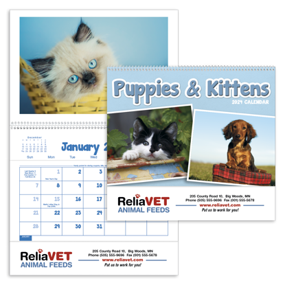 Puppies & Kittens Pocket calendar combined ad image