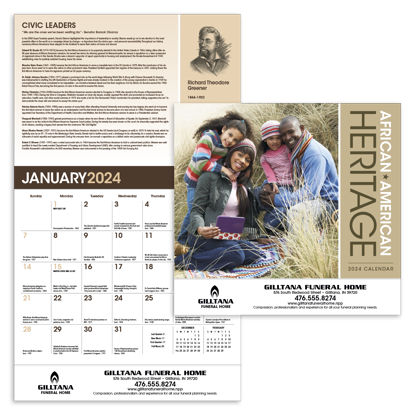 African-American Heritage: Family calendar combined ad image