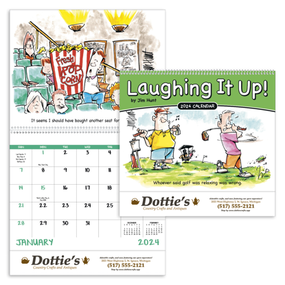 Laughing It Up! - Spiral calendar combined ad image
