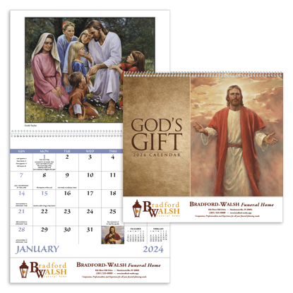 God's Gift w Funeral Pre-Planning Sheet - Spiral calendar combined ad image