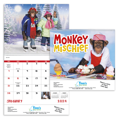 Monkey Mischief - Spiral calendar combined ad image