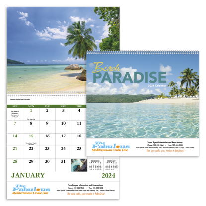 Beach Paradise - Spiral calendar combined ad image