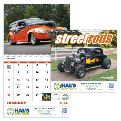Street Rods - Spiral calendar combined ad image