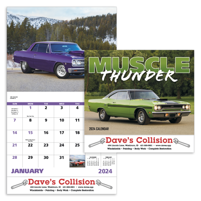 7205 combined ad Muscle Thunder - Stapled calendar combined ad image