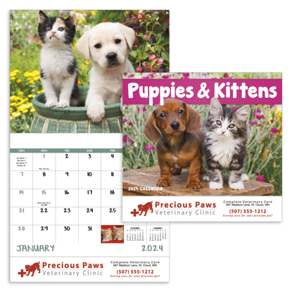 Puppies & Kittens - Stapled calendar combined ad image