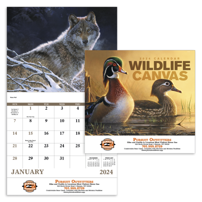 Wildlife Canvas - Stapled calendar combined ad image
