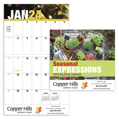 Seasonal Expressions Big Block - Stapled calendar combined ad image