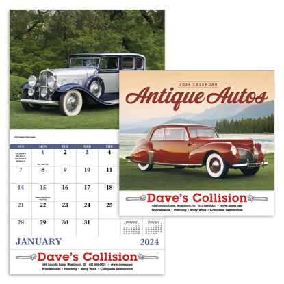 Antique Autos calendar combined ad image