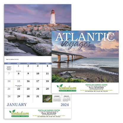 Atlantic Voyages - Stapled calendar combined ad image