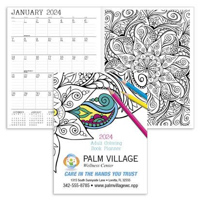 Adult Coloring Book Planner calendar combined ad image