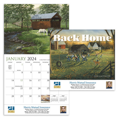 Back Home Appointment Calendar - Stapled	 calendar combined ad image