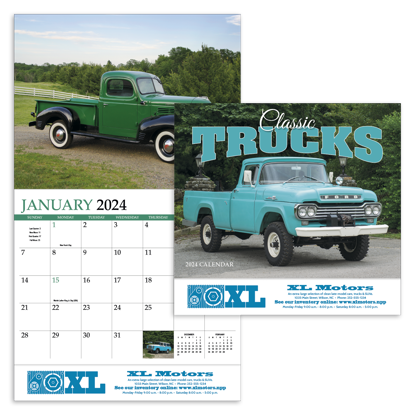 Classic Trucks Appointment Calendar - Stapled calendar combined ad image