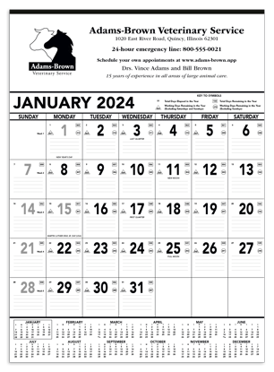 Black & White Contractor Memo calendar ad image