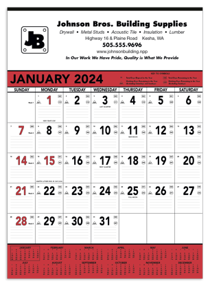 Red & Black Contractor's Memo (13-sheet) calendar ad image