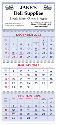 Red & Blue Commercial Planner calendar ad image