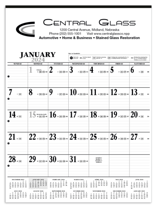 Large Contractor Calendar	 calendar ad image