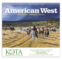 American West by Tim Cox calendar cover ad image
