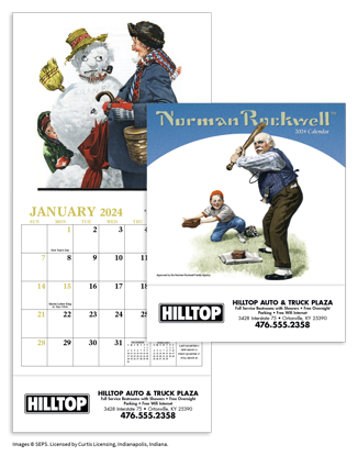 	Norman Rockwell Mini Calendar calendar combined ad image