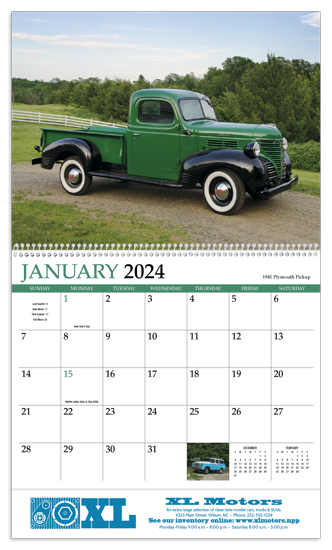 Classic Trucks Appointment Calendar - Spiral | Koozie Group