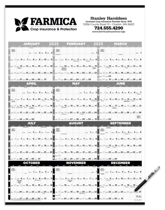 Black & White Time Management Span-A-Year Laminated w/Marker 6253_25_1.png